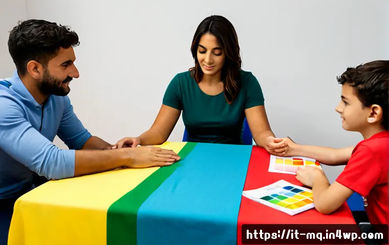 컬러테라피 활용한 성교육 방법 - Photorealistic Italian sexual health educator in a bright community wellness studio, calmly guiding ...